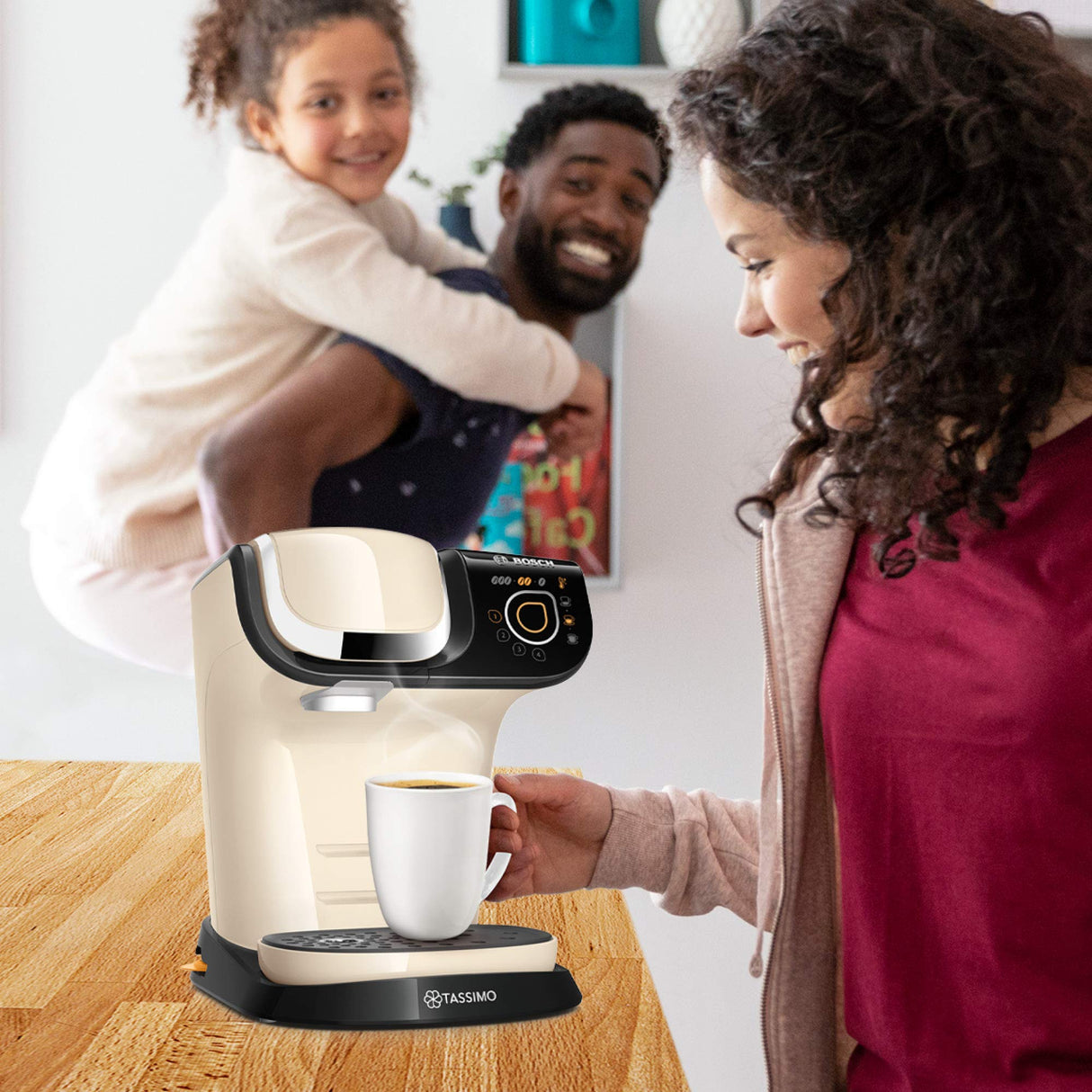 Tassimo My Way TAS6507 Cafetera de cápsulas Bosch, con filtro de agua, más de 70 bebidas, totalmente automática, fácil preparación, 1500 W, 1,3 litros, color crema