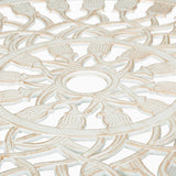 Relaxdays Mesa y Sillas Terraza, Conjunto Jardín Exterior, Aluminio Fundido, Muebles Patio Diseño Antiguo, Blanco/Bronce, 67 x 60 cm