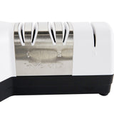 Chef's Choice - Cuchillo híbrido de diamante que combina afilado eléctrico y manual para cuchillos rectos y dentados de 20 grados, 3 etapas, color blanco