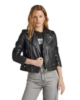 G-Star Para Mujer Chaqueta Leather Biker, Negro (dk black D24263-D555-6484), L