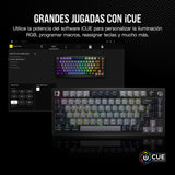 CORSAIR K65 PLUS WIRELESS 75% RGB Teclado Mecánico para Juegos Intercambiable en Caliente - Interruptores Lineales Rojos CORSAIR MLX Prelubricados - Insonorización - Teclados PBT - QWERTY ES - Negro