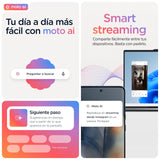 Motorola Edge 60 24GB (8GB+16GB RAM Boost)/512GB Gibraltar Sea, Pantalla Super HD de 6,67”con Cuatro Bordes curvos, Cámara Sony LYTIA™ 700C de 50MP, Moto ai, Durabilidad Militar, Batería 5200 mAh