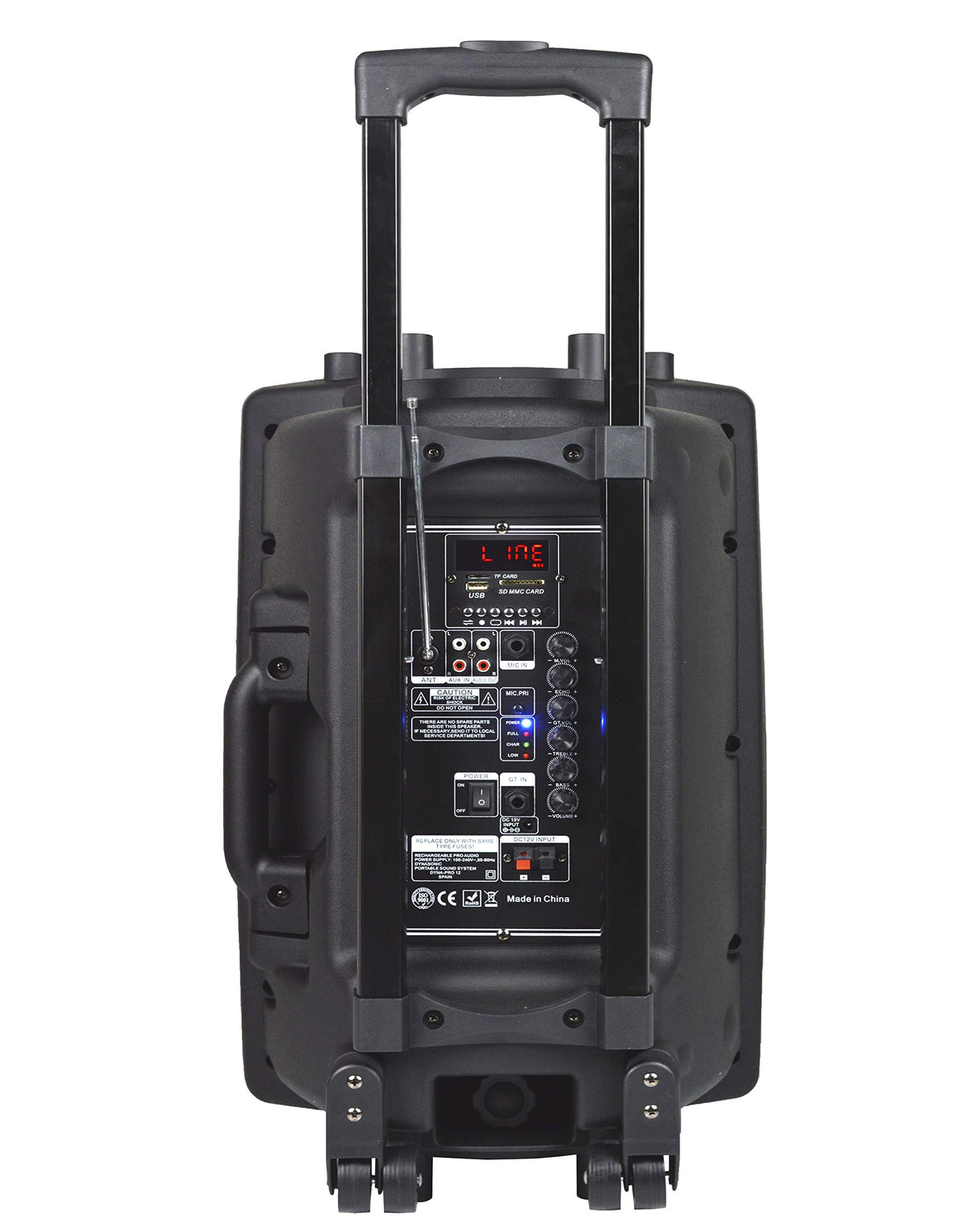 DYNASONIC - DYNAPRO 12' (2ª Generación) Altavoz Bluetooth Portatil Profesional, Altavoz Bluetooth Potente 700W 2 microfonos