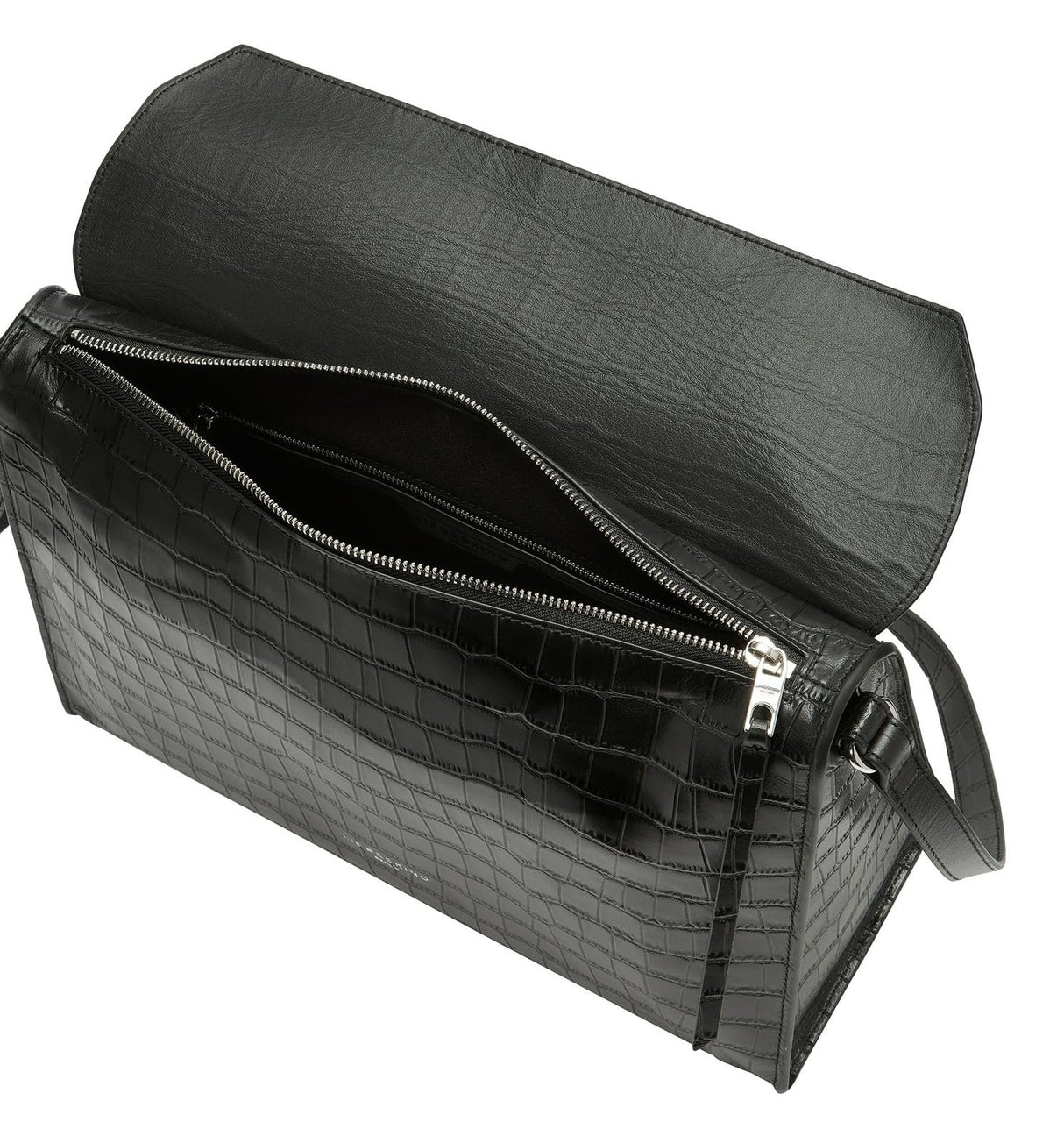 Liebeskind Berlin Lora Shoulderbag, Crossbody Mujeres, Black Croco M
