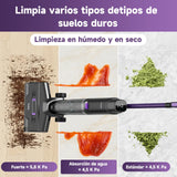 Redkey W15 Aspirador Vertical Fregona Sin Cable Agua, Aspirador Barredor 3 en 1, Potente Absorción de Agua y Polvo, Placa Única de 5mm, 35min Larga Autonomía, Pantalla LED, Limpieza Automática