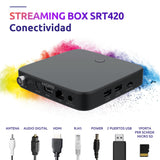 STRONG SRT420 TV Box Android TV 4K con Puerto Ethernet, DVB-T2, 2GB RAM + 16GB Almacenamiento, Chromecast Integrado, WiFi, Asistente De Voz Google, HDR10+, Dolby Audio Y Dolby Vision