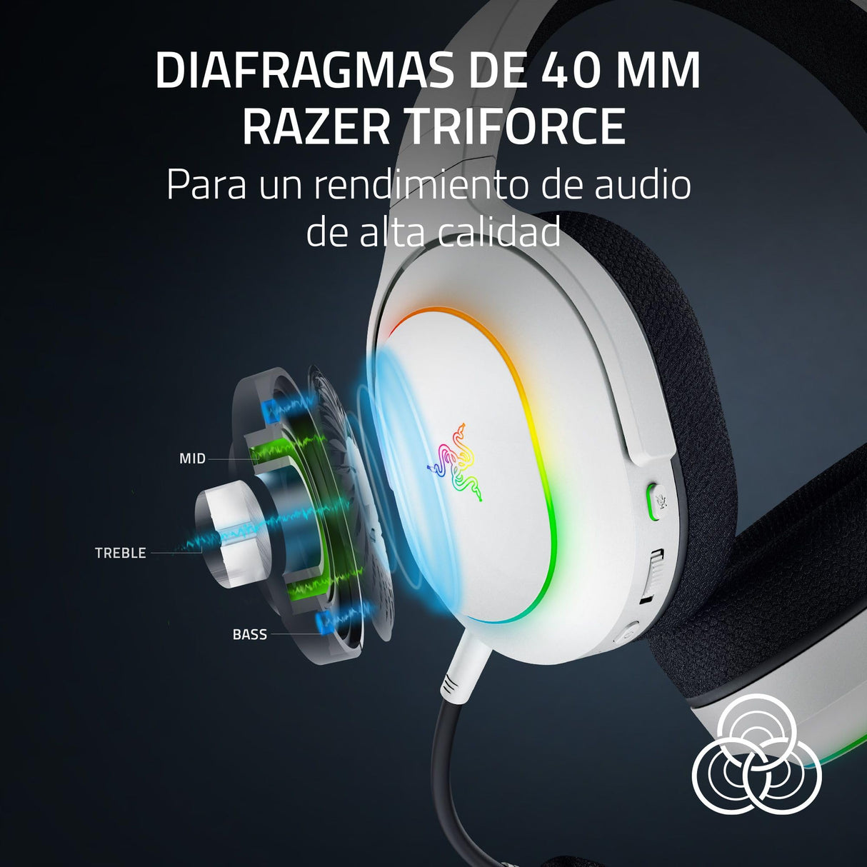Razer Barracuda X Chroma - Auriculares inalámbricos para Juegos multiplataforma con 6 Zonas Chroma RGB (SmartSwitch Hyperspeed y Bluetooth, Altavoces de 40mm, micrófono Desmontable) Blanco