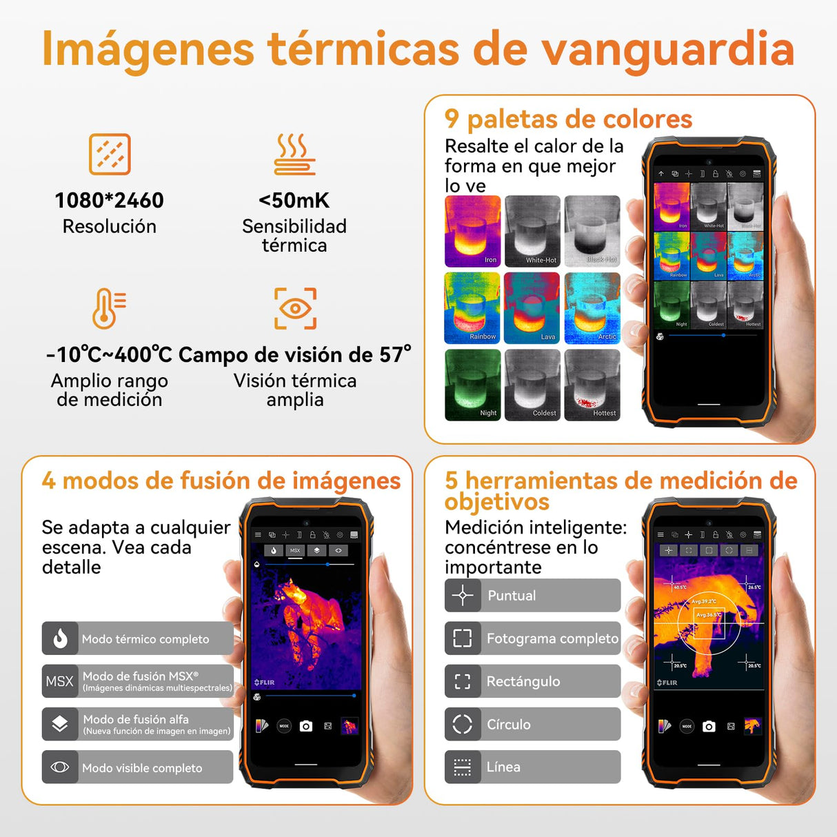 Blackview Xplore 1 Pro 5G Imágenes Térmicas Movil Resistente, Batería 20000mAh, 36GB+256GB/2TB TF, Android 15 Movil Irrompible, Dimensity 7050, 6.78" 120Hz 2.4K, 64MP+50MP, IP68/IP69K/OTG/NFC/GPS