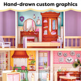 KidKraft Casa de muñecas de Madera Charlotte con Muebles y Accesorios incluidos, Casita de Juguete con 4 Niveles de Juego para muñecas de 30 cm, Juguetes niños y niñas Desde 3 años (65956)