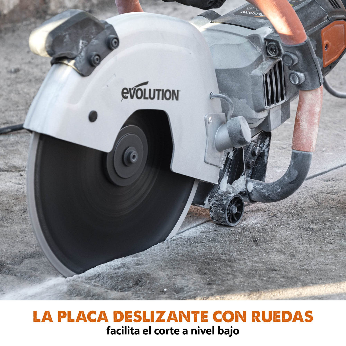 Evolution R300DCT Sierra para hormigón de 300 mm de Evolution: motor de 2400 W, sin gasolina, corte de 115 mm, incl. hoja de diamante para mampostería