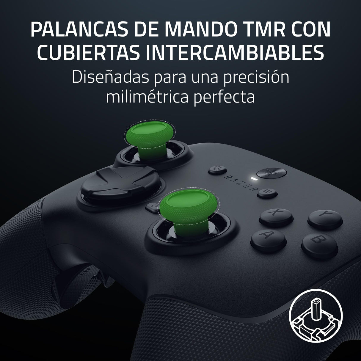 Razer Wolverine V3 Pro 8K PC - Mando inalámbrico de esports para PC (8K Hz HyperPolling, Palancas de mando TMR con cubiertas intercambiables) Negro