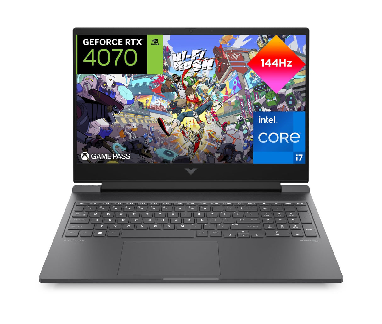 HP Victus 16-r1006ns - Ordenador portátil Gaming de 16.1" (Intel Core i7-14700HX, 32GB RAM, 1TB SSD, NVIDIA GeForce RTX 4070, 144Hz, Sin Sistema Operativo) Silver - Teclado QWERTY Español