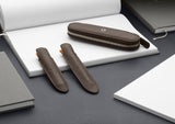 Graf von Faber-Castell 118742 - Estuche para 2 instrumentos de escritura, cachemira, marrón oscuro, estuche con cremallera