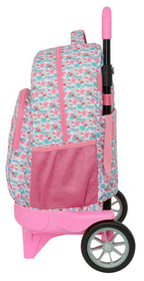 Safta MOOS FLORES - Mochila Grande con Ruedas, Compact Evolución, Extraíble, Ideal para Niños de Diferentes Edades, Cómoda y Versátil, Calidad y Resistencia, 33x22x45 cm, Color Multicolor