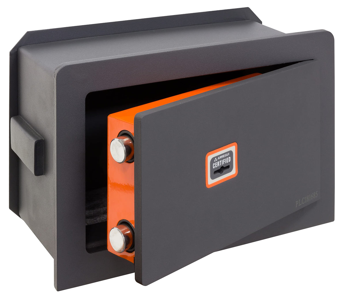 ARREGUI Plus C 181310 Caja fuerte de empotrar a pared con cerradura certificada de llave | Caja de Seguridad para casa y hogar | Fundo extensible | Fácil de instalar | 21 x 32 x 15/22 cm | 4 a 8 L