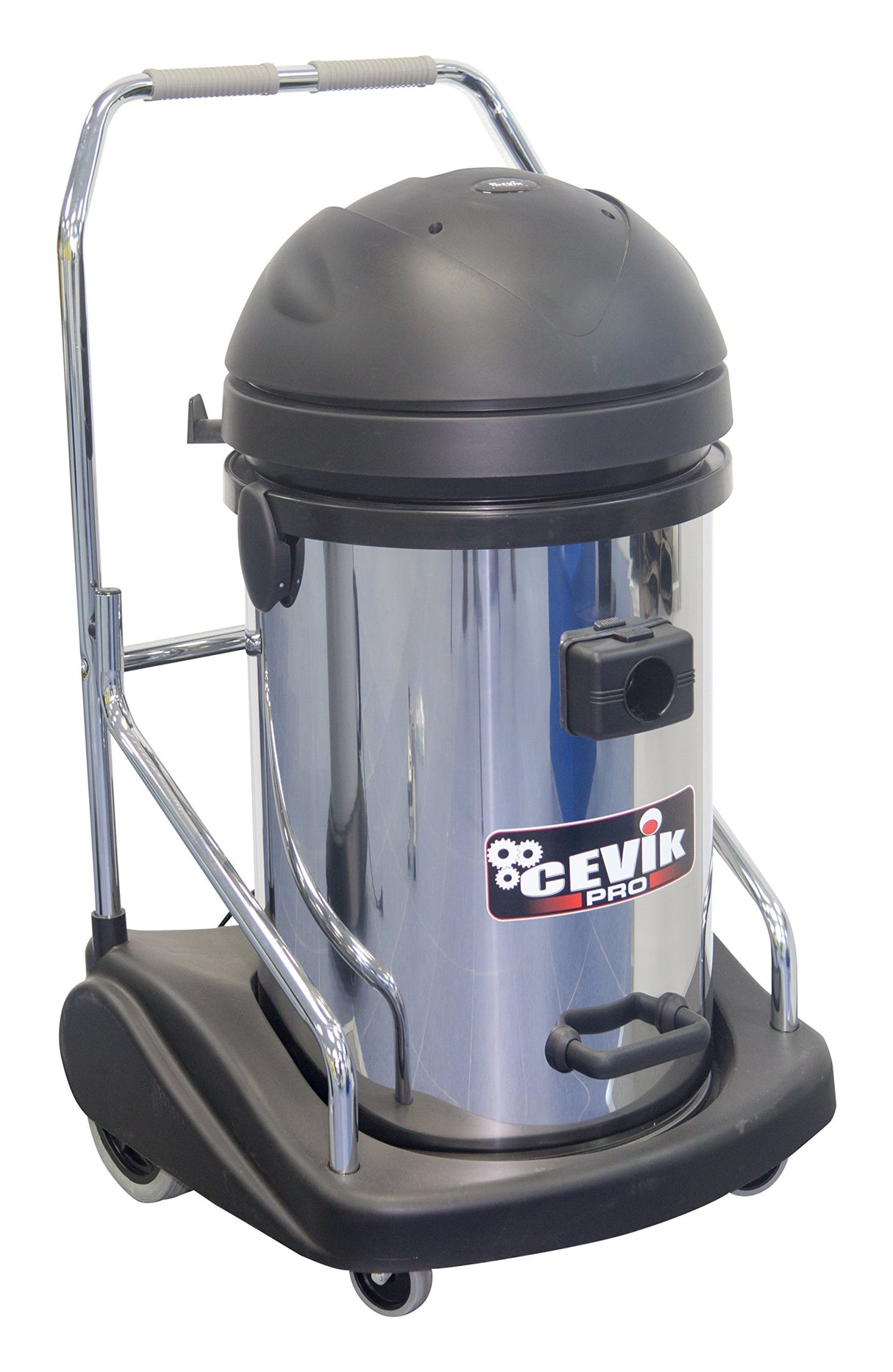 Cevik PRO70UNOXTROLLY – Solids and Liquids Vacuum Cleaner (Trolley, 3300 W, 230 V) Metallic Grey
