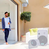 Pyle par de Altavoces de Pared, Techo, Inalambrico, Impermeable, Waterproof, Exteriores, Interiores, Par de 3.5” de 3 vias, Activo, Pasivo. Color Blanco