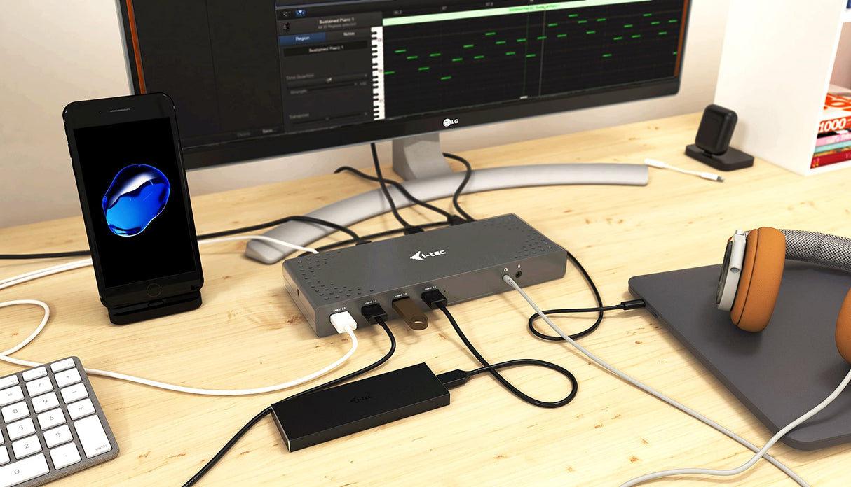 I-Tec USB 3.0/USB-C 5K Universal Dual Docking Station 2X 4K 60Hz Video 2X HDMI 1x Ethernet 6X USB 3.0 Windows Mac OS Linux Android Compatible con Thunderbolt 3, gris