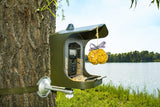 Technaxx Estación de la cámara del alimentador del pájaro de Technaxx con el convite Que cuelga, Caja de 150 g para el alimento y - resolución Video de FullHD - Kit versátil de la instalación TX-165