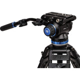 Benro Trípode de Video de Aluminio de Doble Etapa A673TM y Cabeza S8PRO, Cuenco de 75 mm, 3 Secciones de Pata, Bloqueo de Palanca giratoria