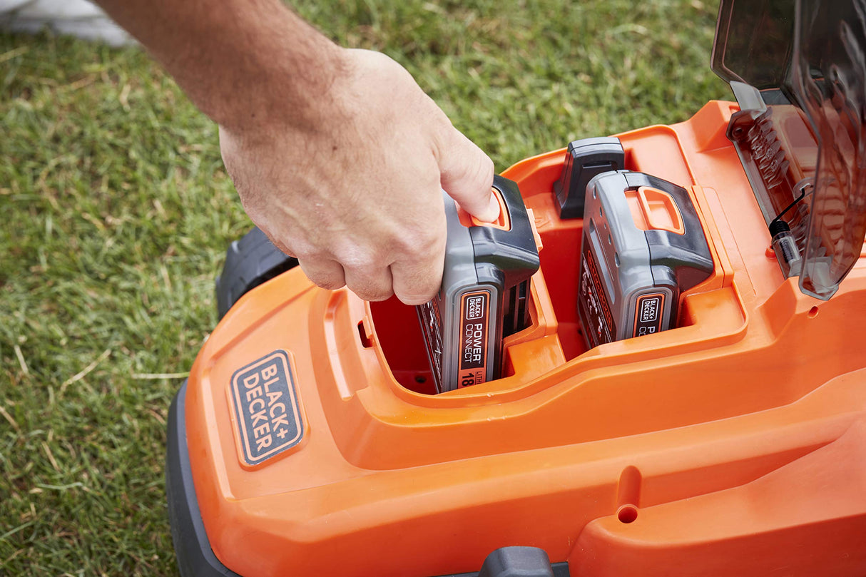 BLACK+DECKER BcmW3318L2,Cortacésped a Batería 18 V, Ancho de Corte 33 cm con 2 Baterias Litio de 2.5 Ah