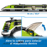 LEGO City Tren de Pasajeros de Alta Velocidad - Tren de Juguete Teledirigido - Luces, 2 Vagones, 24 Tramos de Vía y 6 Minifiguras - Regalo de Cumpleaños para Niños y Niñas de 7+ Años 60337