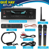 Pyle Amplificador de Sonido, 1000W, Bluetooth, Inalambrico, Sistema Receptor de Karaoke y Cine, para el hogar, Microfono inalambrico, 5.2 Canales, MP3/USB/HDMI/AM/FM Radio
