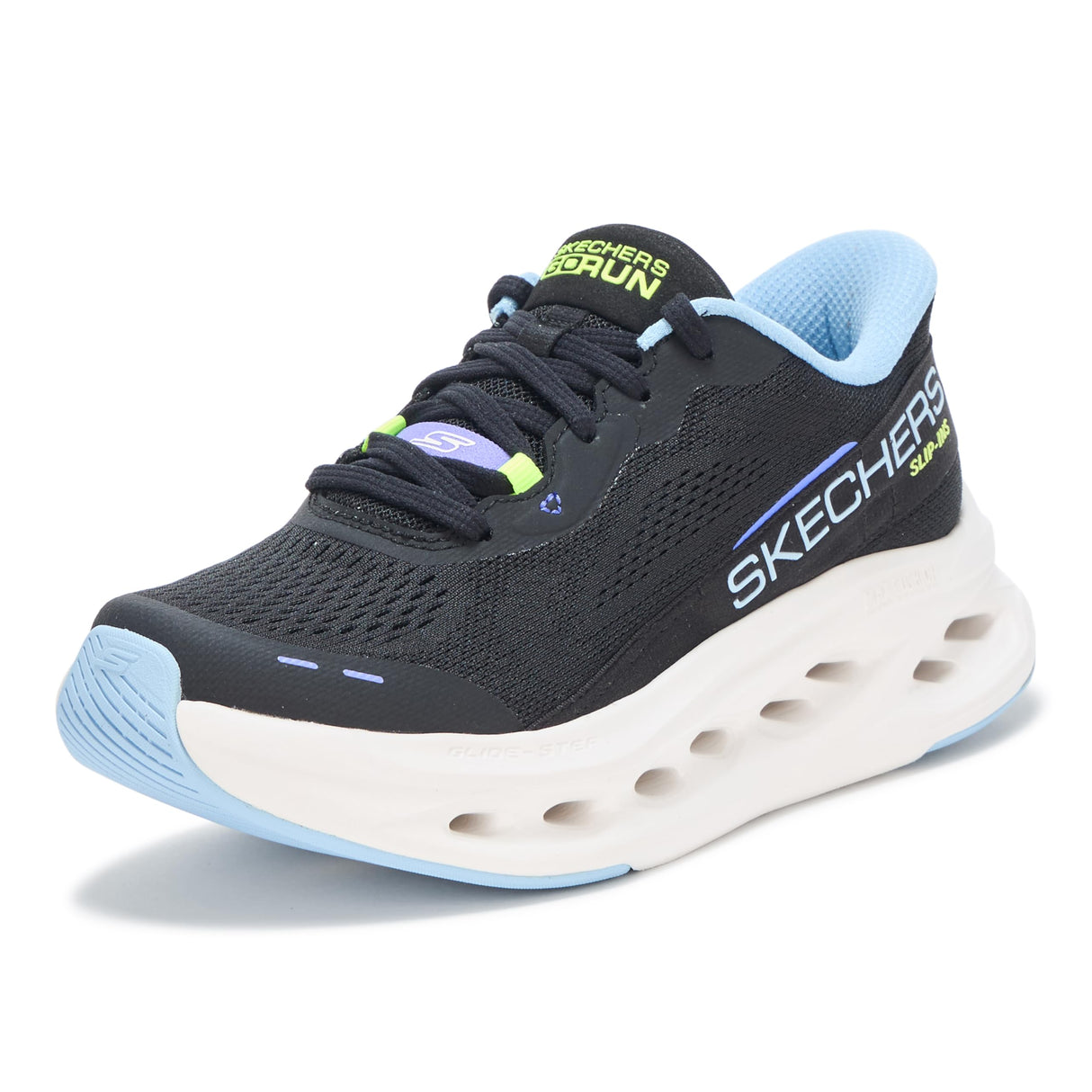 Skechers MAX Cushioning Glide-Step Caledonia, Zapatillas Mujer, Black, 39 EU