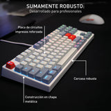 CHERRY XTRFY K4V2 TKL, Teclado Gaming con Cable sin Bloque Numérico, Disposición UK (QWERTY), Iluminación RGB Personalizable, Switches Mecánicos MX2A RED, Retro