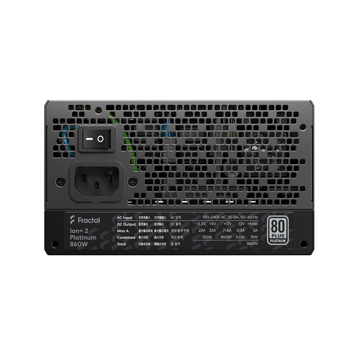 Fractal Design Ion+ 2 Platinum 860W 80 Plus Platinum Certified 860W Full Modular Compact ATX Power Supply