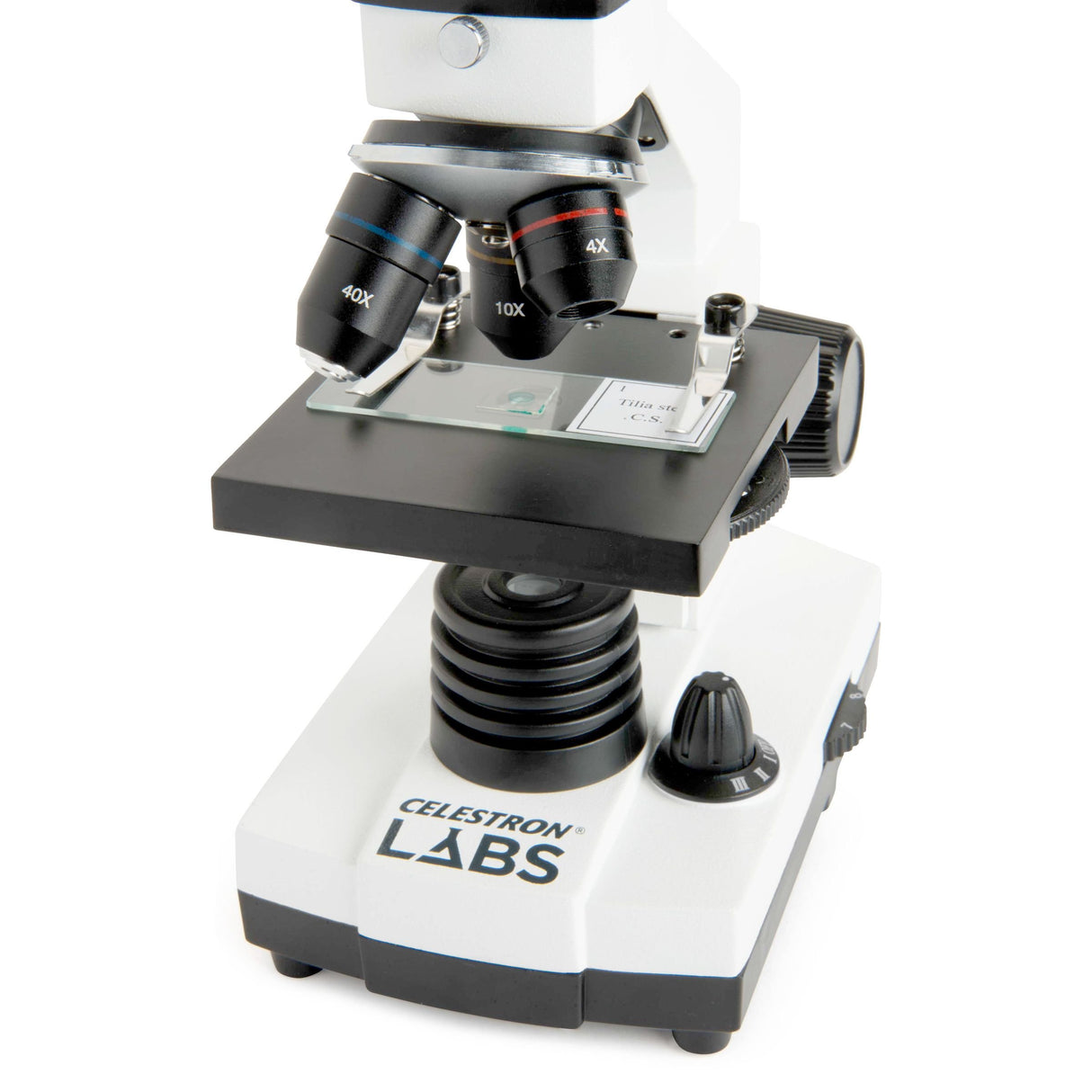 Celestron 44128 CL-CM800: microscopio compuesto, 40x-800x aumentos, blanco