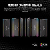 CORSAIR Dominator Titanium RGB DDR5 RAM 64GB (2x32GB) DDR5 hasta 6000MHz CL30 Intel XMP 3.0 Memoria de Ordenador de Sobremesa – Negro (CMP64GX5M2B6000C30)