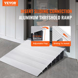 VEVOR Rampa de Umbral Altura de 15,2 cm Rampa de Aluminio para Bordillos Entrada, Capacidad de Carga de 362,8 kg, Rampa Modular Ajustable de Aluminio para Sillas de Ruedas, Scooters, Sillas Eléctricas