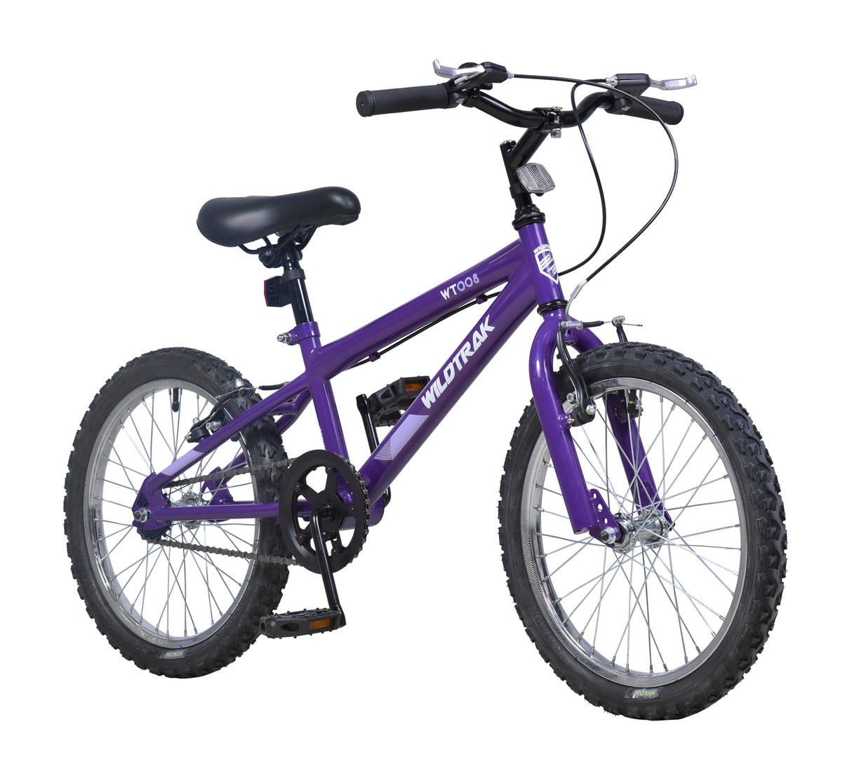 Wildtrak - Bicicleta 18 pulgadas para niños 6-8 años con frenos ajustables - Morada