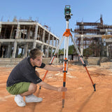 VEVOR Trípode para Nivel Láser Resistente, Ajuste de Altura de 1145-2905 mm, con Burbuja de Nivel y Limitador de Difusión, Pies Antideslizantes Elevables para Construcción, 200 x 145 x 1270 mm