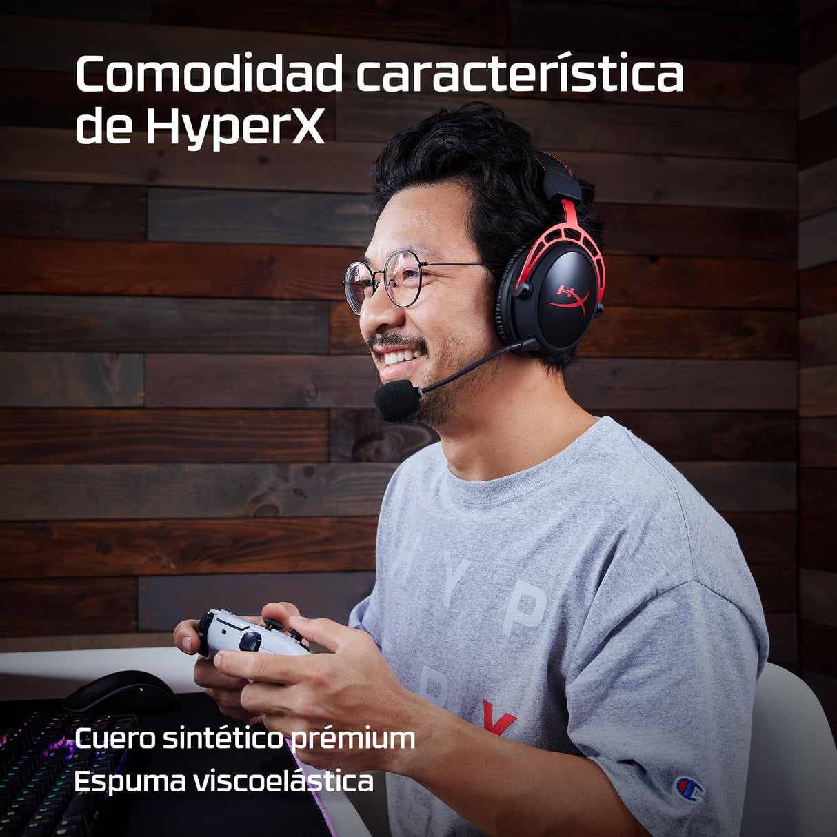 HyperX Cloud Alpha Wireless Auriculares Inalámbricos para Juegos de PC, Duración de la Batería de 300 Horas, Espuma Viscoelástica, Controladores de Doble Cámara, Color Negro y Rojo