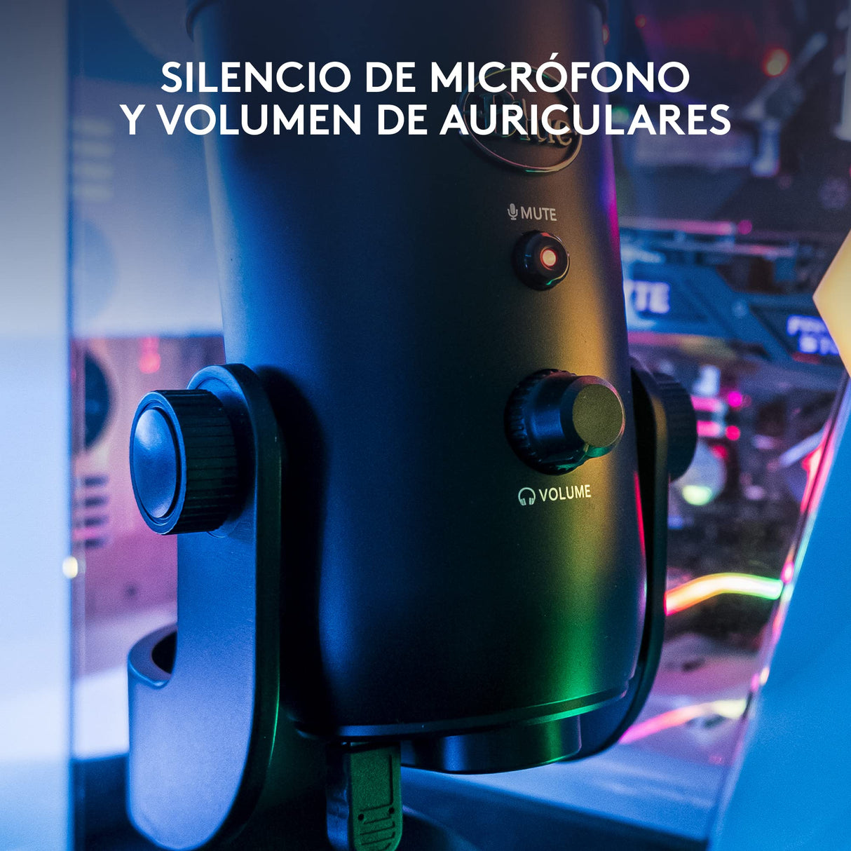 Logitech for Creators Blue Yeti Micrófono USB para Grabación, Streaming, Gaming, Podcasting en PC y Mac, Micro de Condensador para Ordenador, Soporte Ajustable, Plug&Play - Negro