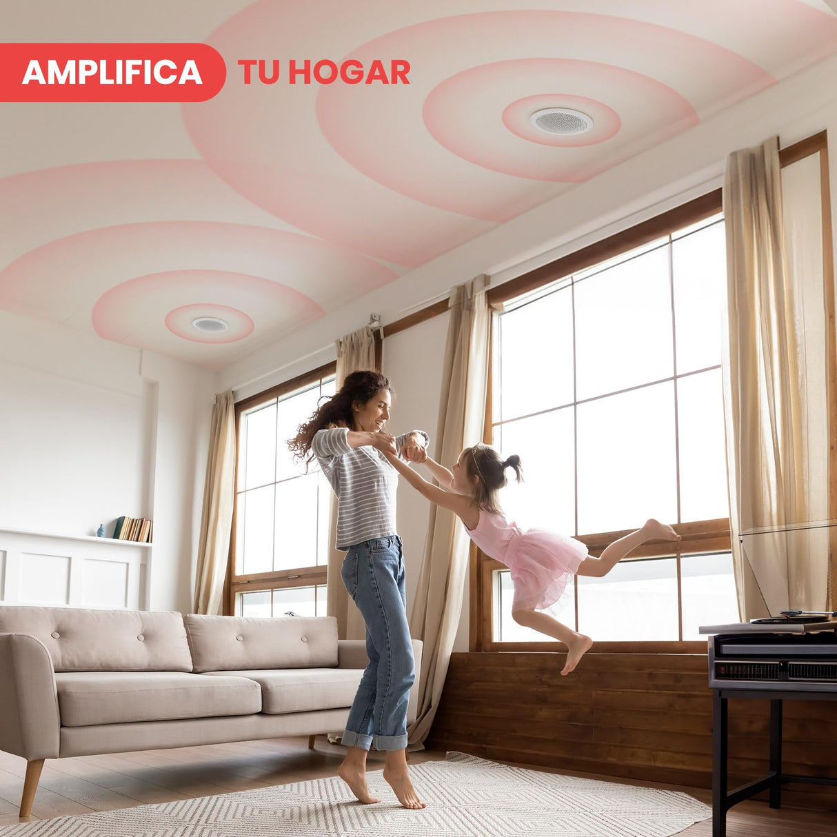 Pyle Altavoces Techo, Pared, 6.5”, 250W, Duales, Estereo, Agudos Ajustables, Rejilla Resistente