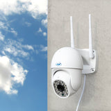 PNI Kit de 4 Piezas IP440 WiFi PTZ cámara de videovigilancia inalámbrica, 4MP, Zoom Digital, Ranura Micro SD, autónoma, Alarma de detección de Movimiento, Seguimiento de Movimiento