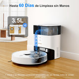 AIRROBO GT21 Robot Aspirador y Fregasuelos con Mopa: Robot-Aspirador Navegación láser | 3.5L Base de Autovaciado | Inteligencia Artificial | Evita Objetos | 180 min Autonomía | Control App/WiFi