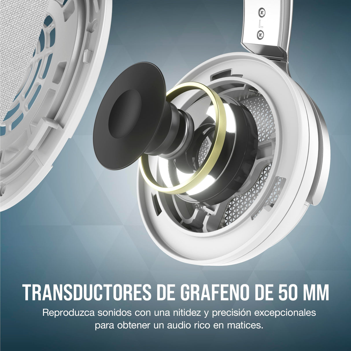 Corsair VIRTUOSO PRO Auriculares con Cable para Juegos Multiplataforma de Espalda Abierta - Micrófono Desmontable - Controladores Grafeno - PC, Mac, PS5, PS4, Xbox, Nintendo Switch, Móvil - Blanco
