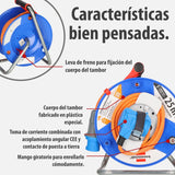 Brennenstuhl enrollacable de camping/Enrollacable CEE 230V 25m (H07RN-F 3G2,5 en naranja, acoplamiento angular CEE incl. toma combinada de contacto de protección, IP44, fabricado en alemania)