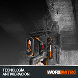 WORX Martillo ligero batería 20v Máx.| WX381 | Motor sin escobillas | SDS-Plus | Taladro, percutor y demolición | 2J de impacto | Batería 4Ah y maletín | Antivibración y alto rendimiento