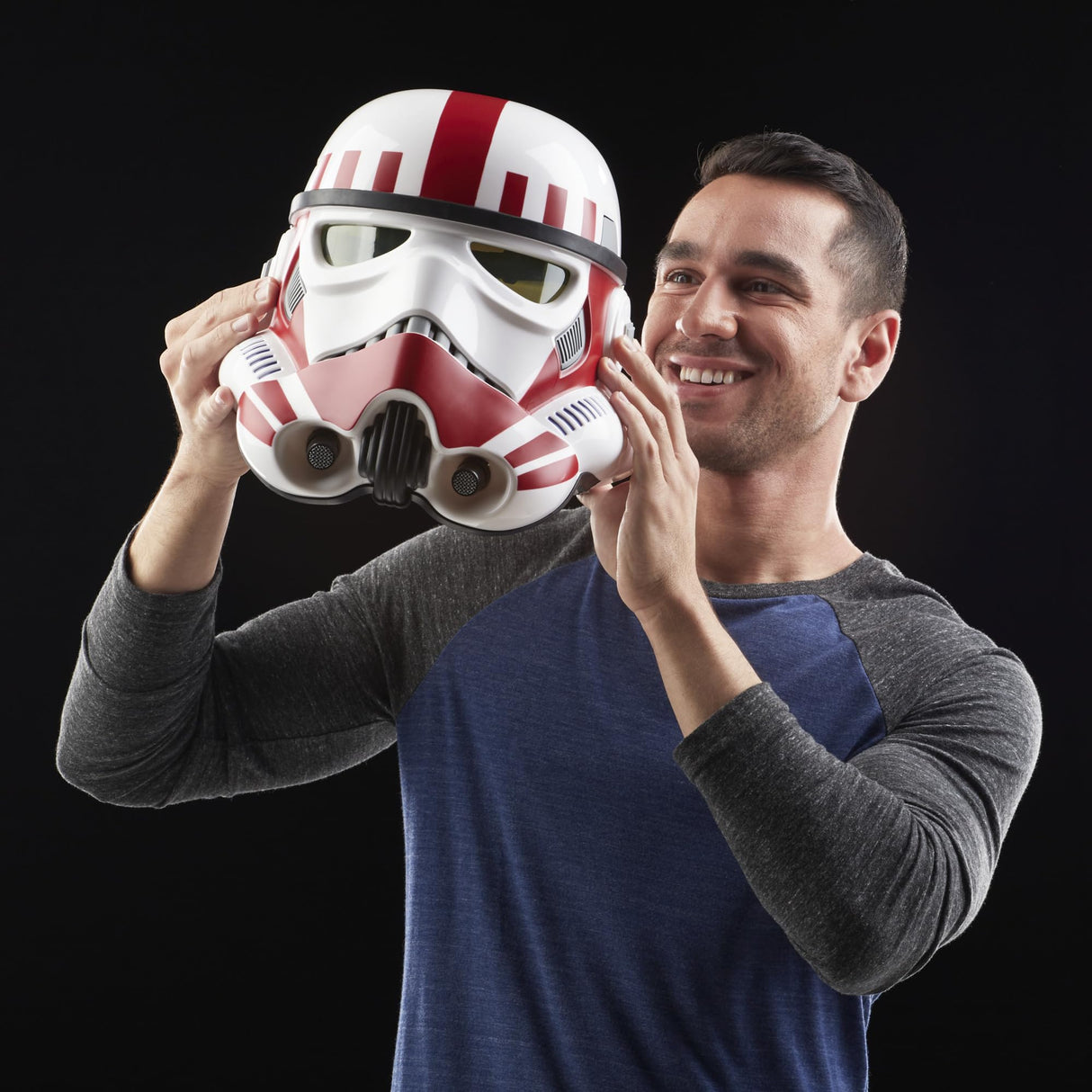 Star Wars The Black Series - Casco electrónico Premium de Imperial Shock Trooper Battlefront - Artículo de colección para Adultos - Juego de rol