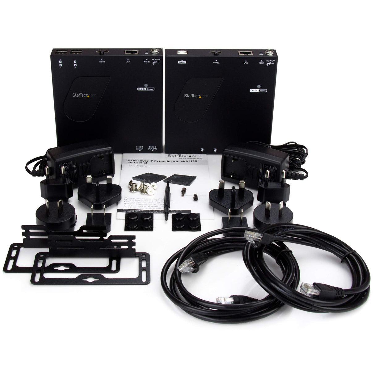 StarTech.com Kit de Distribución de Vídeo HDMI y USB por IP - 1080p con soporte para Muro Multivídeo Videowall