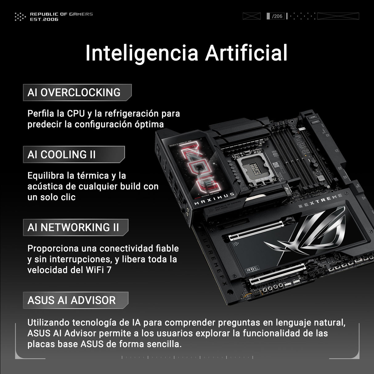 ASUS ROG Maximus Z890 Extreme - Placa Base E-ATX, 24+2+1+2 etapas de Potencia, DDR5, PCIe 5.0 Compatible con GPU de última generación, Seis Ranuras M.2, WiFi 7, Puertos Thunderbolt 5