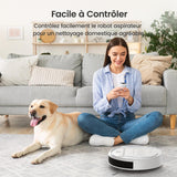 Lefant Robot aspirador con mando a distancia, 2200Pa Robot aspirador Autonomía delgada silenciosa, conectada con WiFi/Alexa/App, programable, ideal para el pelo de animales alfombras pisos duros, M210