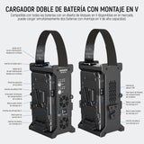 NEEWER V Mount Cargador Batería Doble Canal con Carga Rápida 100W PD USB C, Salidas DC 48V/DC24V/100W PD/D Tap, Cargador de Metal Multifuncional Compatible con SmallRig NEEWER PS099E VB99, BP-2CH Pro