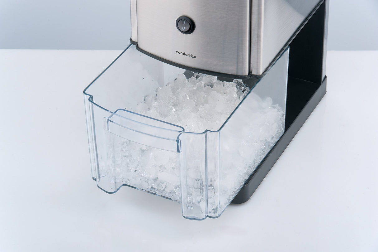 Trebs 21114 - Picadora de hielo / Comfortice, acero inoxidable, ideal para refrescos, cócteles o la preparación de postres fríos (1 kg de hielo picado por minuto, capacidad de 3 litros, 80 vatios)