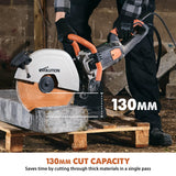 Evolution Power Tools R350DCT - Sierra de hormigón, sierra de corte, para cortar hormigón, piedra, ladrillo, tejas y más, cortador de disco eléctrico de 350 mm, hoja de diamante premium, 230 V, 350 mm